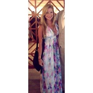 Beautiful watercolor chiffon maxi dress